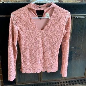 Lace long sleeve shirt